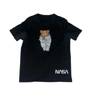 Black Men’s T-Shirt with Astronaut Bear size Medium